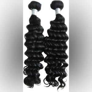 Brazilian Deep Wave Bundle Deal Human Hair 100% Virgin Weft Extensions 18 , 20
